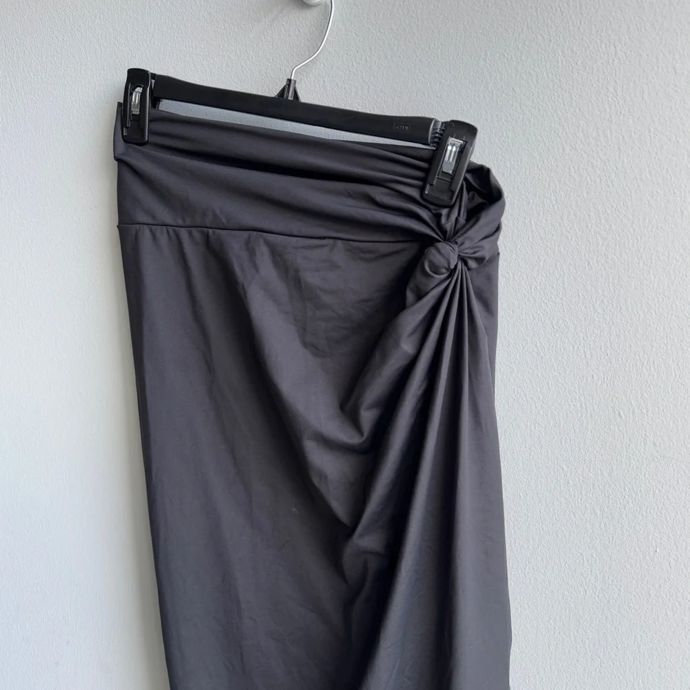 SKIMS Black Twist-Front Swim Sarong